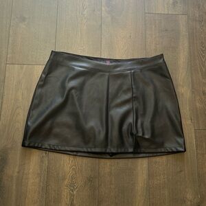 NWOT No Boundaries Black Leather Mini Skirt